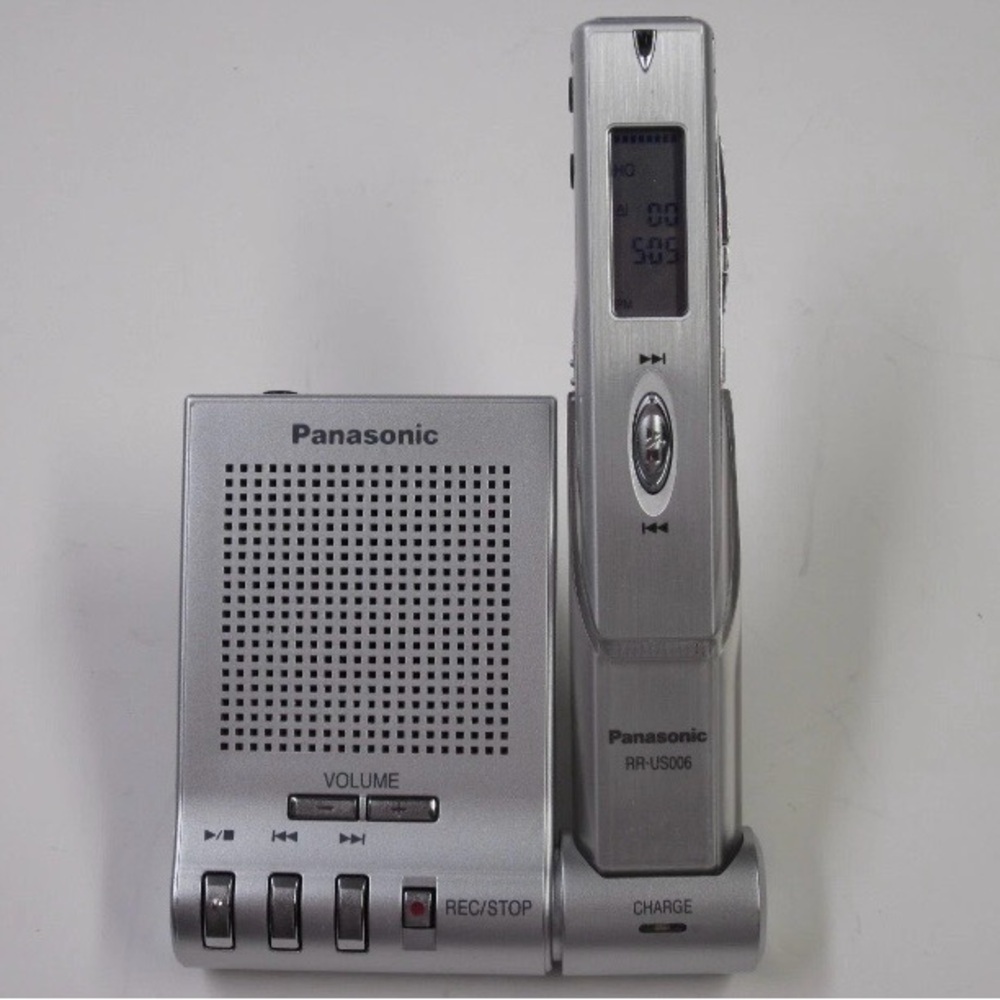 Panasonic Silver Digital Voice Recorder with Docking Speaker